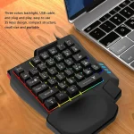 Jedel K601 RGB Portable Mini 35 Keys Single Hand Wired Gaming Keyboard - Image 3